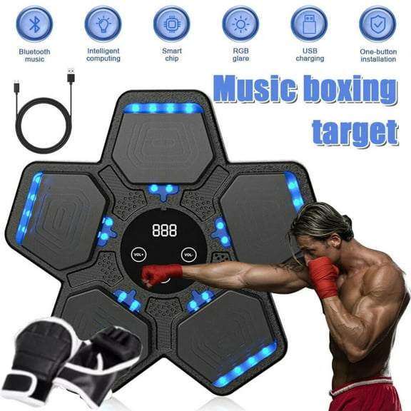 Hinzonek  Smart Electronic Music Boxing Machine, Wall Mounted Boxing Training Punching Equipment, Smart Boxing Target Machine for Home, Indoor and Gym Use,Release Pressure