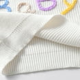 thumbnail image 3 of NAISIBABY Boys Girls Sweater, Classic Long Sleeve Crewneck Letter Embroidery Fall Knit Pullover Tops White 9Months, 3 of 7