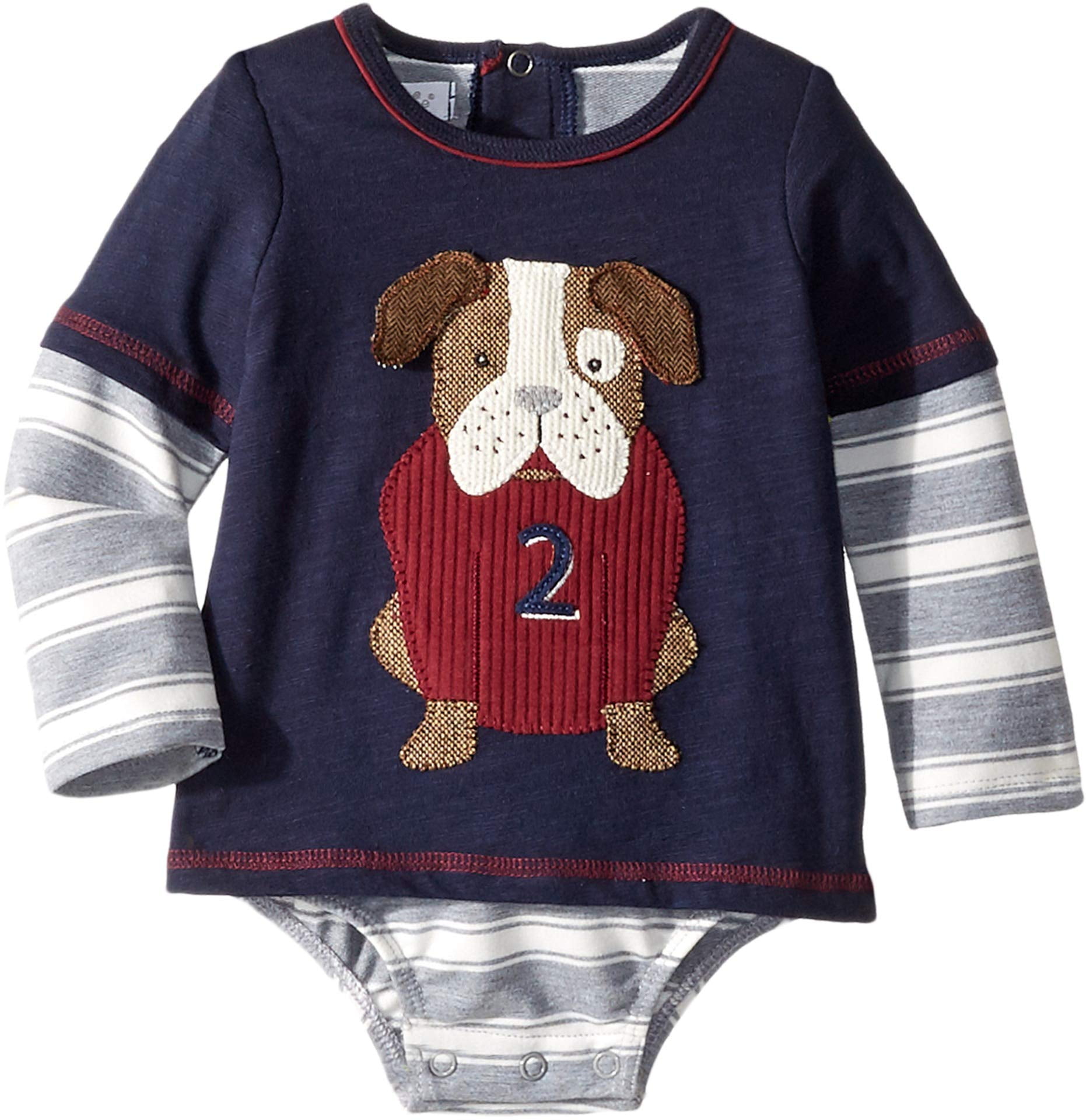 Boy's One-Piece Dog-Texture Layered-Look 6-9 Months