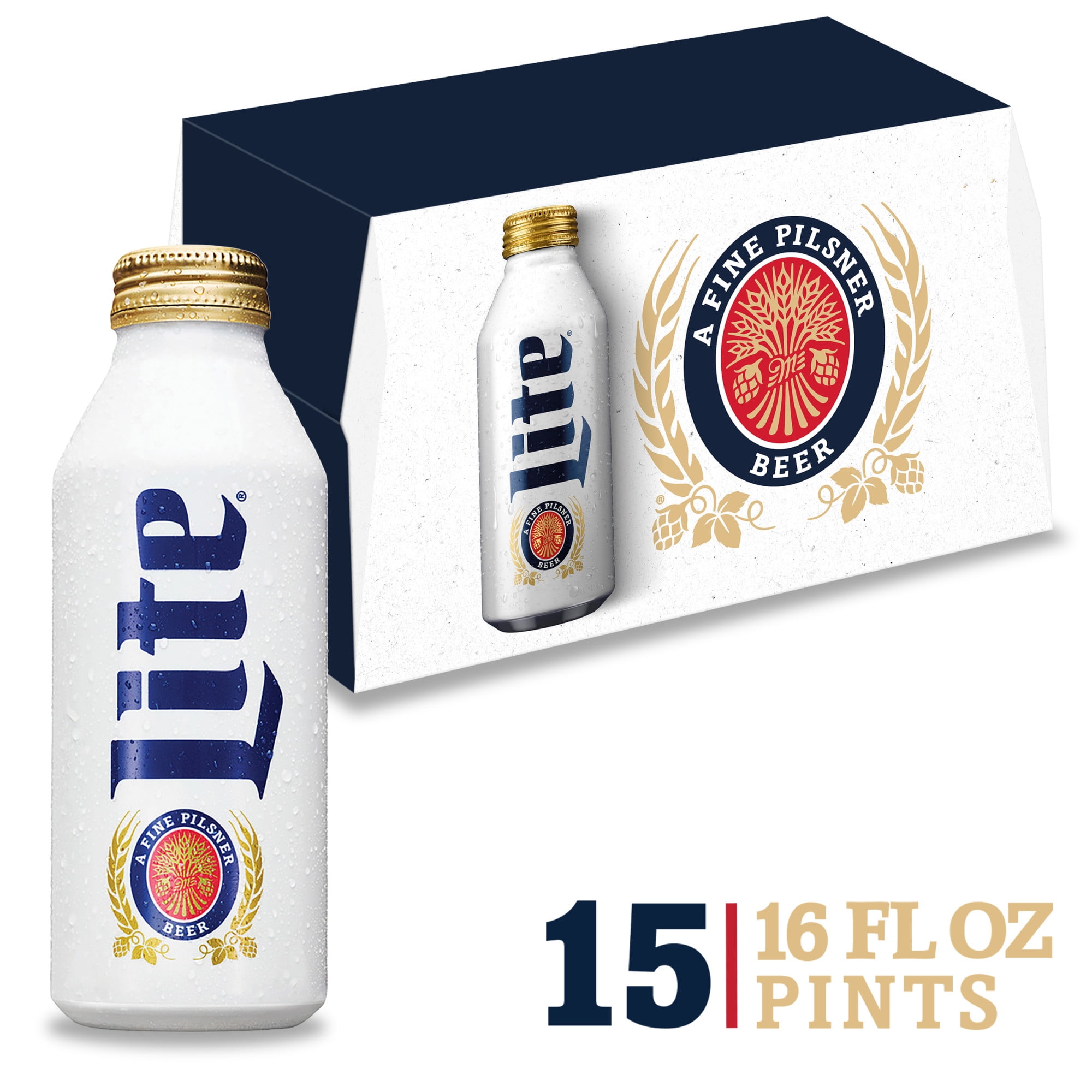 Miller Lite Lager Beer, 15-Pack, 16 fl oz Bottles, 4.2% ABV