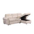 thumbnail image 5 of Ashton Gray Velvet Fabric Reversible Sleeper Sectional Sofa Chaise, 5 of 5