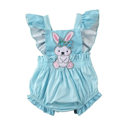 

Bebiullo Easter Bunny Clothes Newborn Kids Baby Girl Romper Bodysuit Playsuit Outfits Set