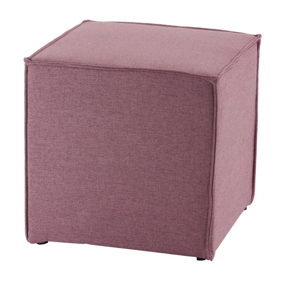 Cortesi Home Rezz Foam Ottoman in Fabric, Very Lightweight, Lilac