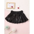 thumbnail image 4 of Haitryli Kids Baby Girls Sequin Pleated Skirts Cheer Dance Sparkly Mini Skater Skorts Black 12-18 Months, 4 of 7