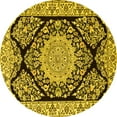 thumbnail image 1 of Ahgly Company Machine Washable Indoor Round Medallion Yellow Traditional Area Rugs, 6' Round, 1 of 4