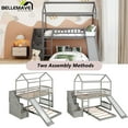 thumbnail image 6 of House Bunk Bed Twin over Twin, Twin Bunk Bed with Slide, Stairs, Ladder and Guardrail, Wood Bunk Bed, No Box Spring Needed(Gray), 6 of 14