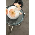 thumbnail image 3 of Kate and Laurel Aguilar Modern Drink Table, 9 x 9 x 23, Blue Glass and Silver, Unique Round Glass Mini Table for Use as Bathroom Accent Table or Coastal Martini Table, 3 of 9