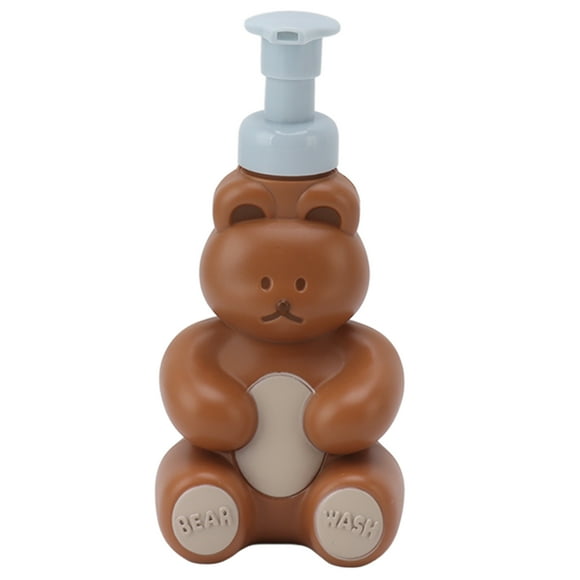 ZOUSSIQI Empty Liquid Hand Soap Dispenser Bottle Shampoo Conditioner Shower Container Pump Bottle For Hand Washing Cartoon Bear Shape Large Brown JU316-120179