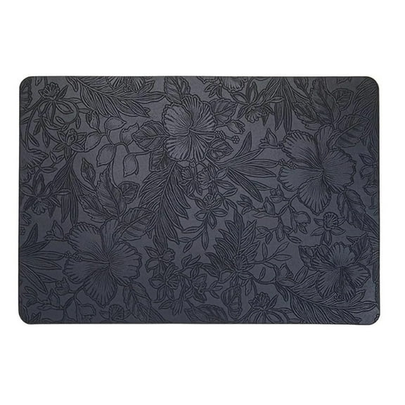 MAE Placemats ,Floral Non-Slip Dining Table Place Mat Sets, Faux Leather Waterproof Oil-Proof Wipeable PU Place Mats,Table Mats