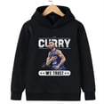 thumbnail image 2 of Sudadera con capucha para niños con estampado de Messi de otoño, sudadera de terciopelo, ropa deportiva informal, parte superior negra adecuada para niños y niñas, 2 of 5