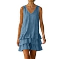 thumbnail image 2 of XiYing Robes d'Été pour Femmes, Robe Maxi d'Été Sans Manches à Col en V pour Femmes - Coupe Ample Décontractée pour la Plage et les Vacances, Design Uni, Taille Unique (Lot de 1), 2 of 7