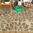 thumbnail image 6 of Modern Floral Textured Weave Indoor Outdoor Area Rug Bohemian Coastal Easy Cleaning Bedroom Kitchen Backyard Patio Non Shedding, Sage/Brown, 6 of 6