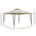 thumbnail image 2 of 11' x 11' Outdoor Canopy Tent Party Gazebo with Double-Tier Roof, Steel Frame, Included Ground Stakes, Beige, 2 of 9