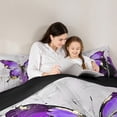 thumbnail image 3 of Manfei Dreamy Purple Butterfly Bedding Comforter Set for Female, Oil Printing Twin Comforter Sets, Romantic Animal Reversible Bedding Set, Ultra Soft Home Decor, 2pcs, 3 of 8
