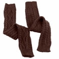 thumbnail image 5 of Women's Cable Knitted Thigh High Socks Extra Long Boot Socks Over Knee Leg Warmers Soft Winter Knit Stockings(Coffee), 5 of 5