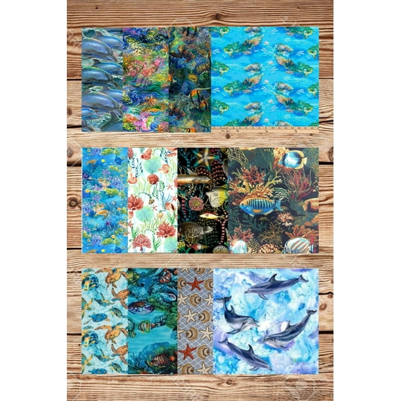 Assorted Under the Ocean Fabric - 1 lb Scrap Bundle