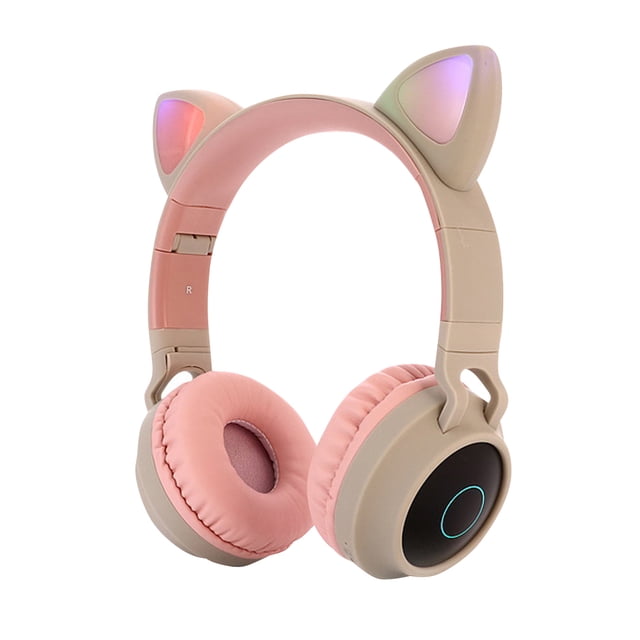 Cute Ear Bluetooth 5.0 Auriculares con cancelación de ruido LED Auriculares de 3,5 mm con micrófono sidaley EL4101-02