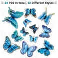 thumbnail image 3 of Topboutique Butterfly Wall Decor 24 Pcs 3D Butterfly Decoration Removable Butterfly Stickers Butterflies Decals for Birthday Party Decorations Kids Bedroom Butterfly Stickers Magnets Blue, 3 of 9