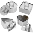 thumbnail image 2 of Anillos de acero inoxidable para tartas, molde para hornear mousse y repostería de 3 x 3 pulgadas, juego de 4 (4 anillos, 4 empujadores) Anillos para cocinar, 2 of 7