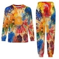thumbnail image 3 of Tie-Dye Men's Pajama Set Sleepwear Pjs Lightweight Long Sleeve Crewneck Shirts and Bottoms Soft Comfy Sleep Sets XS, 3 of 5