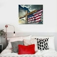thumbnail image 5 of Nawypu Patriotic Canvas Wall Art American Flag and Holy Wooden Cross for Living Room Stretched and Print on Canvas Contemporary Art Modern Home Decoration Christmas Wall Decor, 5 of 6