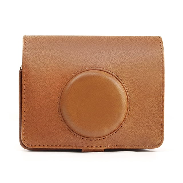 Visland Camera Protective Case Dust-proof Shock-proof Portable Digital Camera Faux Leather Vintage Storage Case for Instax Mini EVO