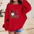 thumbnail image 4 of ATOGUTA Valentine's Day Sweatshirt Girl Boys Kids Long Sleeve Tees Love Heart Kids Tops Outfit Size 1T-13, Red, 4 of 5