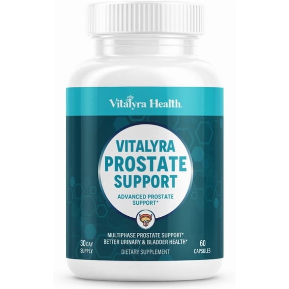 Vitalyra Nutritive Prostate Support Supplement for Men - Saw Palmetto, Beta-Sitosterol, Pygeum & Zinc - Urinary Flow & Bladder Health - 60 Capsules