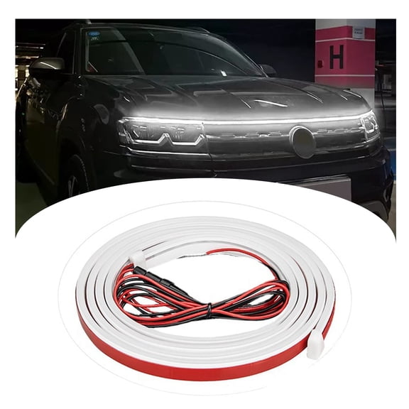 Car Light Exterior, LED Light Strip for Car Hood - fenze Dynamic Scan Start Up Hoodbeam Kit, Flexible Dynamic Led Strip, Waterproof Car Daytime Running Light for Cars, Suvs, Trucks (70inch, White)