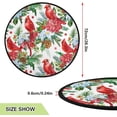 thumbnail image 2 of Winter Flowers Floral Christmas Tree Mats Waterproof Tree Skirt, Autumn Red Birds Xmas Tree Stand Tray Mat Floor Protector Pad for Holiday Party Decoration, 28.3", 2 of 6