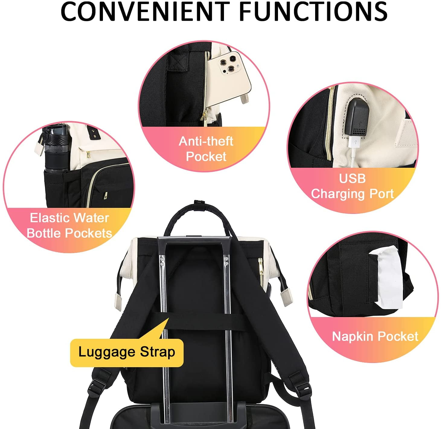 Lovevook Laptop Backpack for Women,17.3" Business Computer Bag Teacher Nurse Backpack Purse with Anti-Thief Pocket, Larger Waterproof Travel Bag College Backpack with USB Charging Port