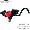 thumbnail image 4 of Body Candy Womens 20G 316L Stainless Steel Black Nose Screw Nose Ring Bleeding Heart Bat Mens Nose Stud Body Piercing Jewelry 7mm, 4 of 5