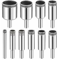 Trjgtas Diamond Drill Bits Set, 10 PCS Diamond Hole Saw Set, Glass Drill Bit for Ceramic Tile Porcelain Marble Bottles