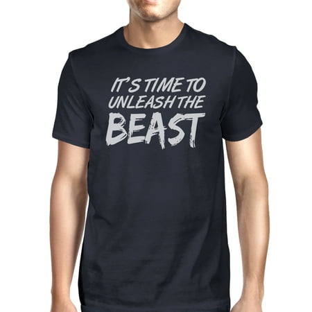 Unleash Beast Mens Navy Cool Cotton T-Shirt Humorous Gift Tee