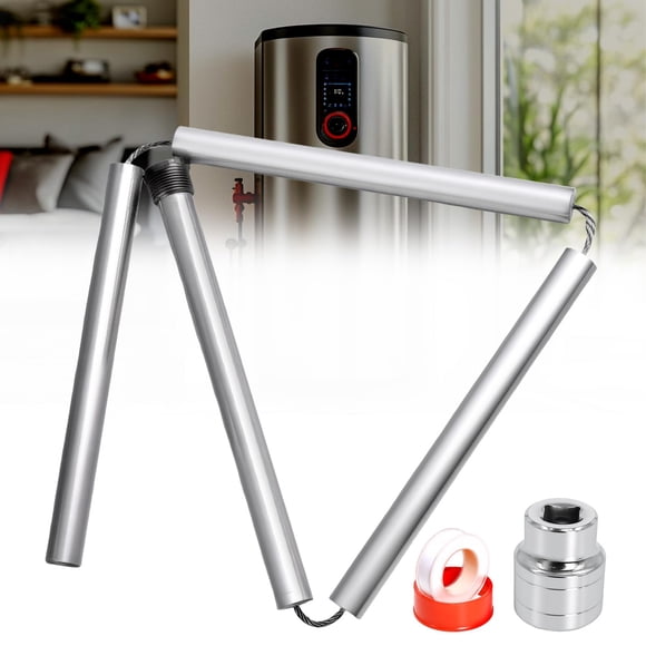 Tige d'Anode Flexible en Magnésium pour Chauffe-Eau, 44 Pieds' de Long, Diamètre de 0,8 Pieds', Filetage 3/4 NPT avec Chaussette Hexagonale de 1-1/16 Po