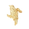 thumbnail image 2 of 10pcs Rack Plating Brass Pendants Cadmium Free & Lead Free Long-Lasting Plated Bird Real 18K golden Plated 12x20.5x6mm Hole: 5mm, 2 of 3