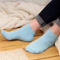 thumbnail image 6 of BambooMN Women's Girl Fuzzy Warm Fluffy Tie-Dye Colorful Fun Ankle Socks - Cerulean - Extra Large - 4 Pairs, 6 of 6