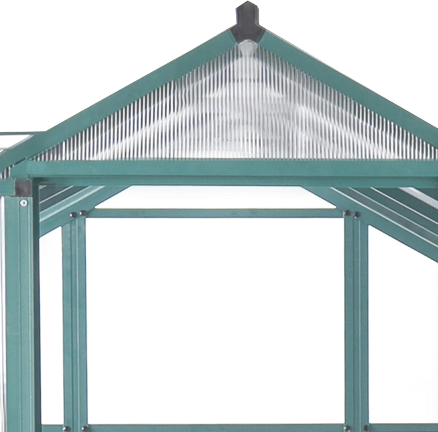 Homhougo 6x8x6.5FT Outdoor Greenhouse, Heavy Duty Aluminum Greenhouse with Polycarbonate Panels and Lockable Doors with Adjustable Roof Vents for Backyard, Patio, Gardening (Dark Green)