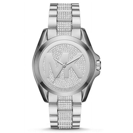 Michael Kors Women s NEW (MK6486) BRADSHAW SILVER CRYSTAL GLITZ MK LOGO WATCH
