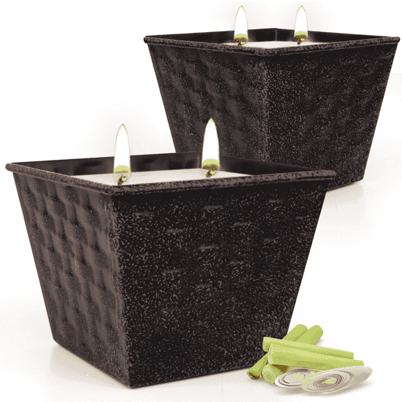 Giphtpoeet 2 Pack Citronella Candles Outdoor Large 28oz 2 Wicks Lemongrass Scented Soy Wax Candle for Indoor Outside