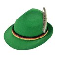 thumbnail image 3 of German Oktoberfest Fedora Hat Soft Felt Feather Decor Braided Band Short Brim Trilby Hat Men Women Bavarian Festival Costume Hat One Size, 3 of 3