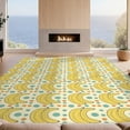 thumbnail image 2 of Design&I 8'x10' Washable Area Rug Extra Large Skid-Resistant Low Profile Pop Art Mod Fruit Print With Vintage Polka Dot Accents Banana Flowing Dynamic for Living Room, Family, 2 of 7
