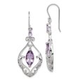 thumbnail image 1 of 925 Sterling Silver Amethyst Drop Dangle Earrings, 1 of 6