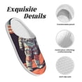 thumbnail image 5 of Fotbe Astronaut With American Flag Pattern Women's Fuzzy Curly Fur Memory Foam Loafer Slippers Indoor Outdoor Slippers Winter Home Shoes-39/40, 5 of 7