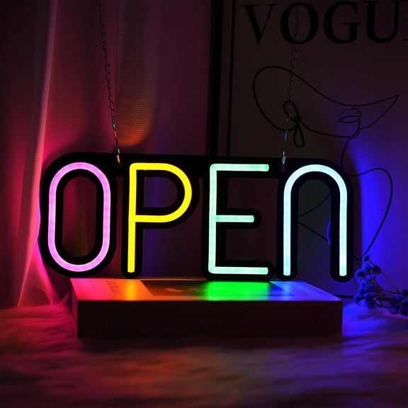 LED OPEN Neon Signs for Wall Decor - LED Neon Light Sign for Bedroom, Man Cave, Bar & Pub - USB Decorative Wall Art for Christmas, Birthday Party & Living Room