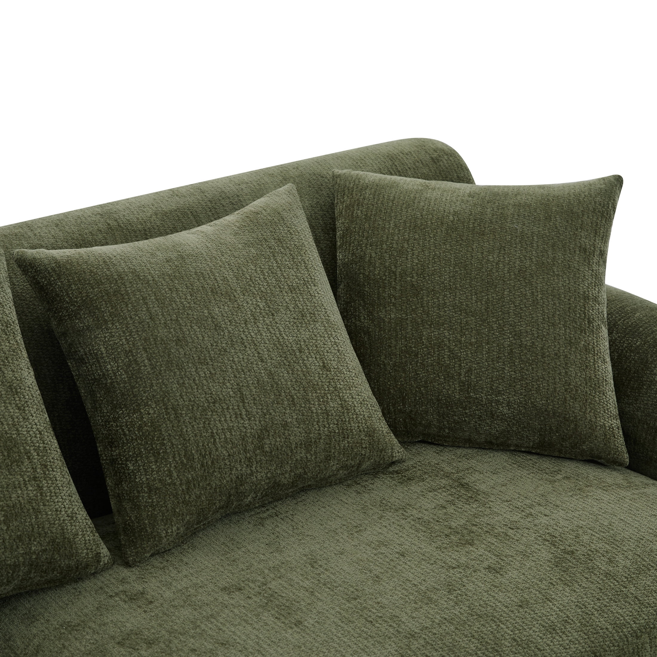 Christopher Knight Home 81.5" Chenille Upholstered Sofa, Modern 3 Seater Couch with Pillows, Green
