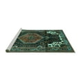 thumbnail image 2 of Ahgly Company Machine Washable Indoor Rectangle Persian Turquoise Blue Traditional Area Rugs, 5' x 7', 2 of 4