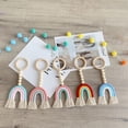 thumbnail image 5 of Wood Beads Rainbow Garland with Tassels Beads Farmhouse Rustic Natural Wooden Bead String Wall Hanging for Baby Nursery Room Decor, 5 of 7