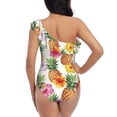 thumbnail image 5 of Haiem Hawaiian Pineappl Women's One Piece Swimsuits Tummy Control One Shoulder Bathing Suits Ruffle Swimwear-Medium, 5 of 8