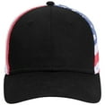thumbnail image 3 of 6 Panel Low Profile American Flag Patriot USA Mesh Back Trucker Hat, Black/White, 3 of 3